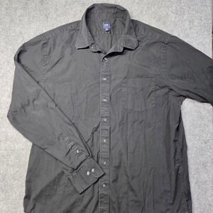 Gap Mens XL Black Long Sleeve Button Down Cotton Shirt S/376872 Pocket